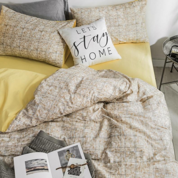 91家纺网 家纺一手货源 找家纺 艾沁家纺 2018新款北欧简约纯棉四件套里约