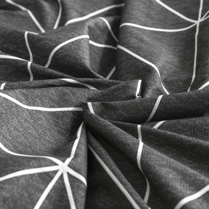 91家纺网 家纺一手货源 找家纺 艾沁家纺 2018新款北欧简约纯棉四件套慕尚-黑