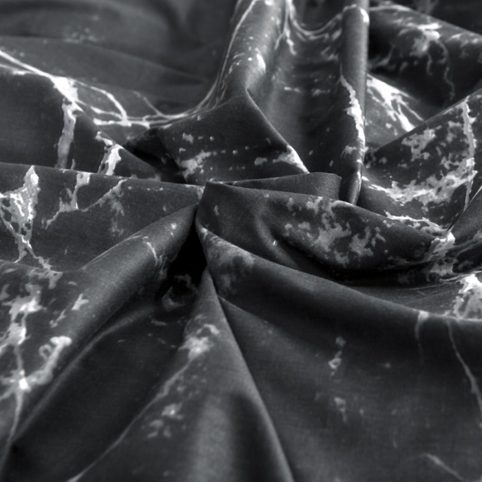 91家纺网 家纺一手货源 找家纺 艾沁家纺 2018新款北欧简约纯棉四件套石纹-黑