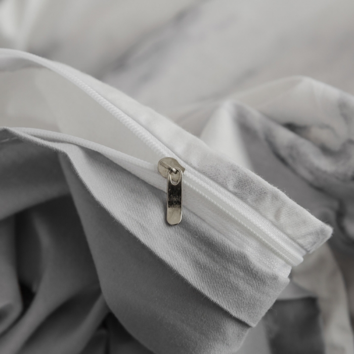 91家纺网 家纺一手货源 找家纺 艾沁家纺 2018新款北欧简约纯棉四件套石纹-灰