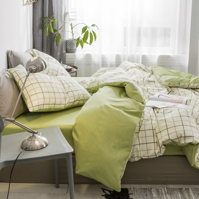 91家纺网 家纺一手货源 找家纺 艾沁家纺 2018新款北欧简约纯棉四件套悉尼