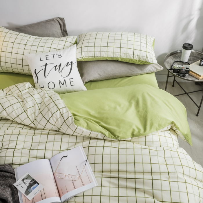 91家纺网 家纺一手货源 找家纺 艾沁家纺 2018新款北欧简约纯棉四件套悉尼