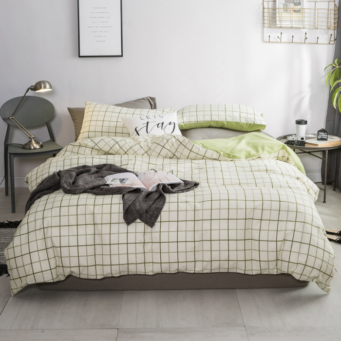 91家纺网 家纺一手货源 找家纺 艾沁家纺 2018新款北欧简约纯棉四件套悉尼