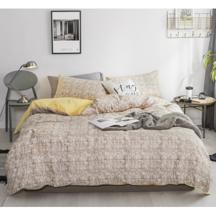 91家纺网 家纺一手货源 找家纺 艾沁家纺 2018新款北欧简约纯棉四件套里约