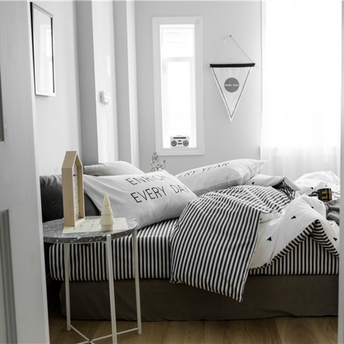 91家纺网 家纺一手货源 找家纺 艾沁 2019新款极简系列第三季四件套 远山