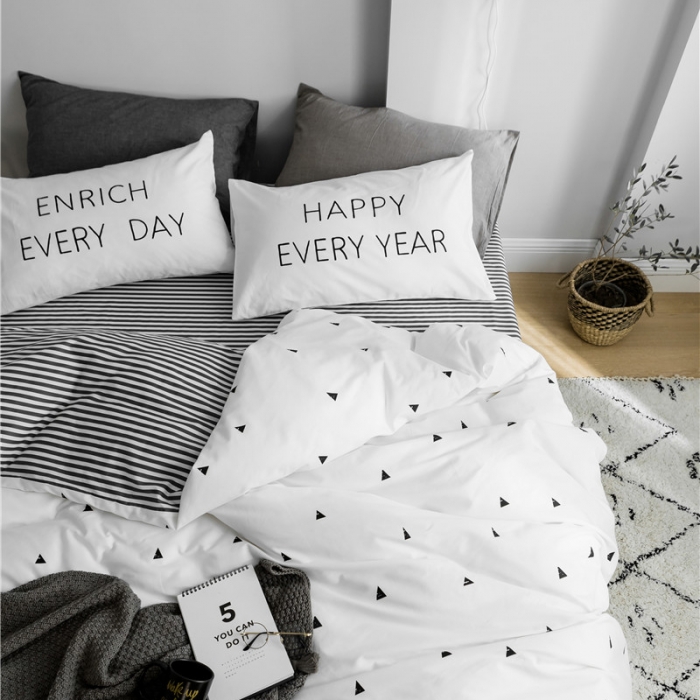 91家纺网 家纺一手货源 找家纺 艾沁 2019新款极简系列第三季四件套 远山