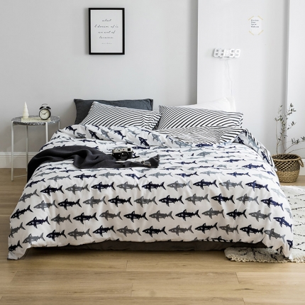 91家纺网 家纺一手货源 找家纺 艾沁 2019新款极简系列第三季四件套 港湾