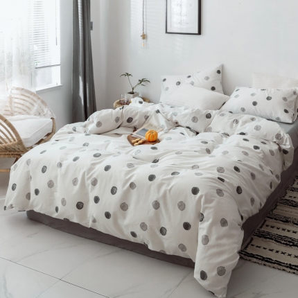 艾沁 2019新款纯棉北欧极简主义系列四件套 寐色