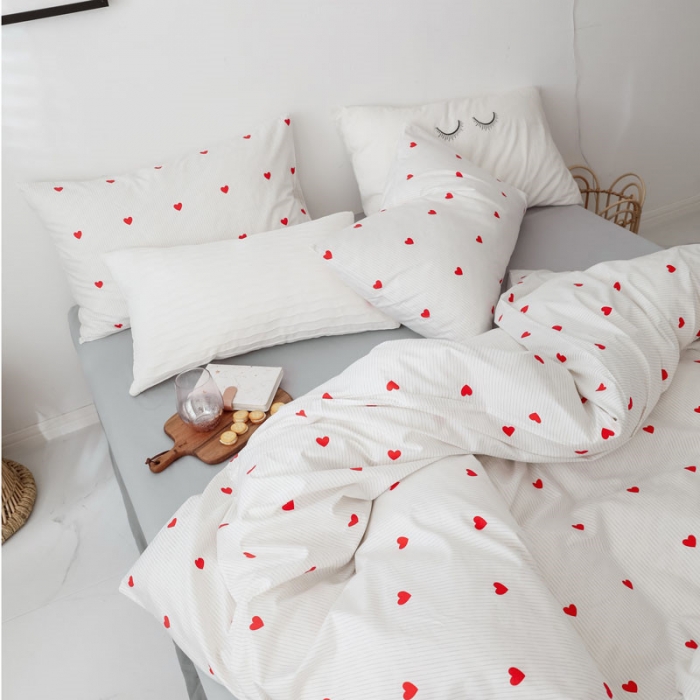 91家纺网 家纺一手货源 找家纺 艾沁 2019新款纯棉北欧极简主义系列四件套 心动