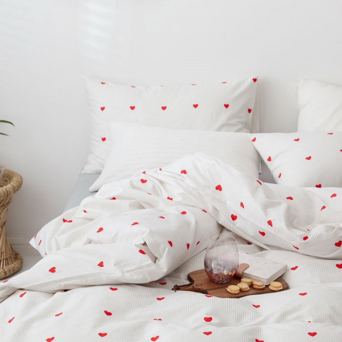 91家纺网 家纺一手货源 找家纺 艾沁 2019新款纯棉北欧极简主义系列四件套 心动