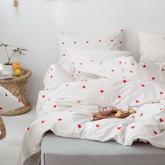 91家纺网 家纺一手货源 找家纺 艾沁 2019新款纯棉北欧极简主义系列四件套 心动