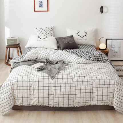 91家纺网 家纺一手货源 找家纺 （总）艾沁 2019新款纯棉北欧极简主义系列四件套