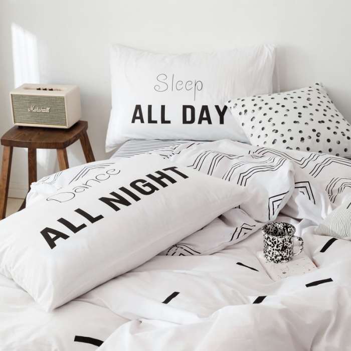 91家纺网 家纺一手货源 找家纺 艾沁 2019新款纯棉北欧极简主义系列四件套 北岛