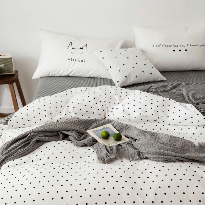 91家纺网 家纺一手货源 找家纺 艾沁 2019新款纯棉北欧极简主义系列四件套 黛珂