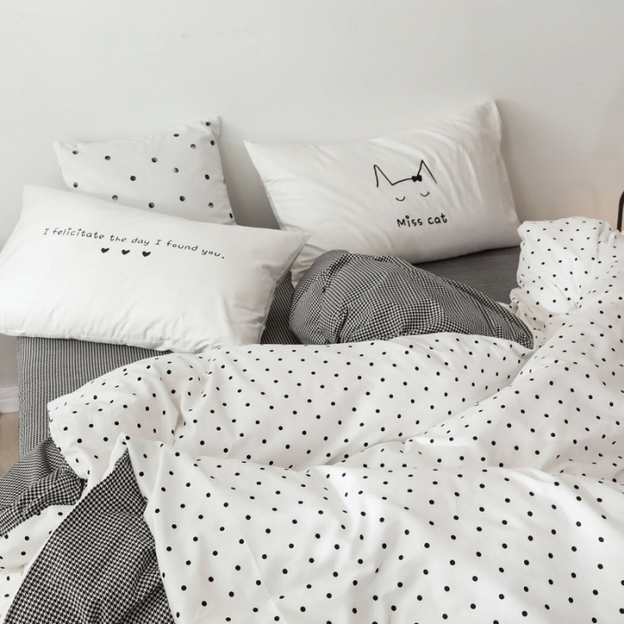 91家纺网 家纺一手货源 找家纺 艾沁 2019新款纯棉北欧极简主义系列四件套 黛珂