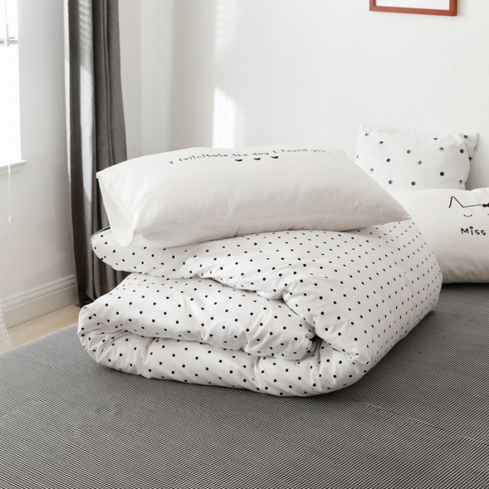 91家纺网 家纺一手货源 找家纺 艾沁 2019新款纯棉北欧极简主义系列四件套 黛珂