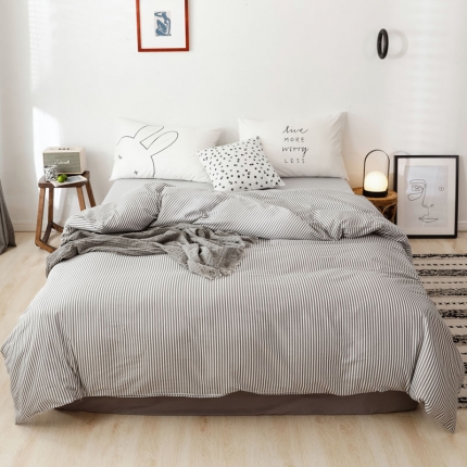 艾沁 2019新款纯棉北欧极简主义系列四件套 恋家