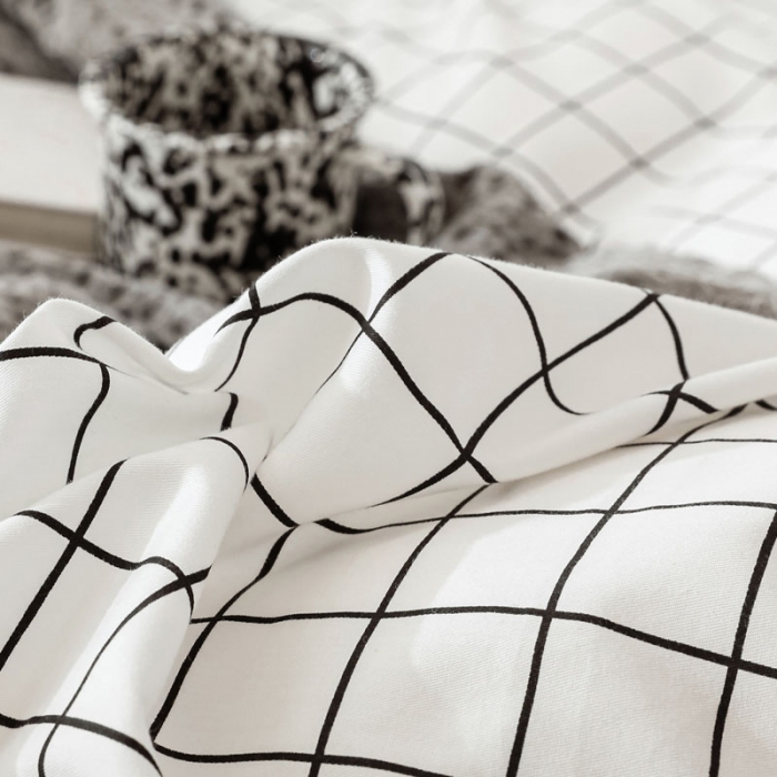 91家纺网 家纺一手货源 找家纺 艾沁 2019新款纯棉北欧极简主义系列四件套 马赛