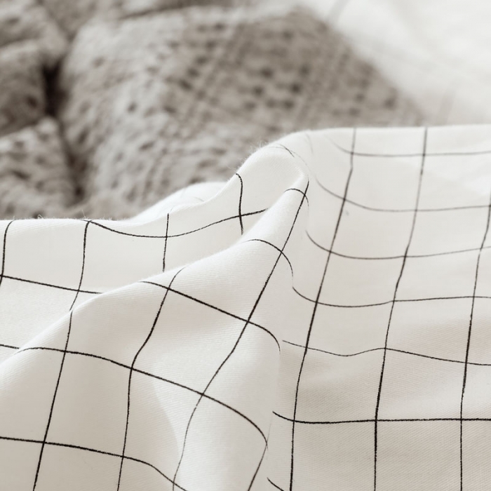 91家纺网 家纺一手货源 找家纺 艾沁 2019新款纯棉北欧极简主义系列四件套 想你