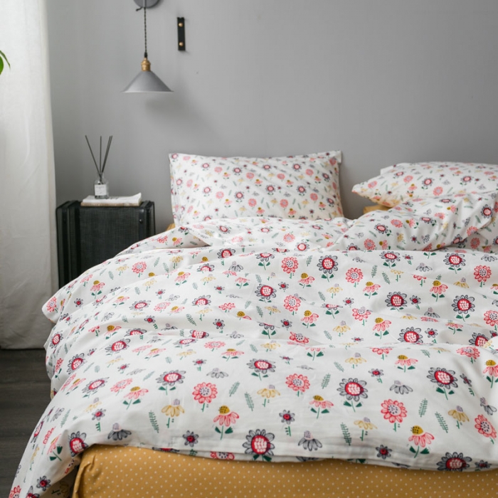 91家纺网 家纺一手货源 找家纺 艾沁家纺 iNS北欧小清新系列碎花全棉四件套 年华