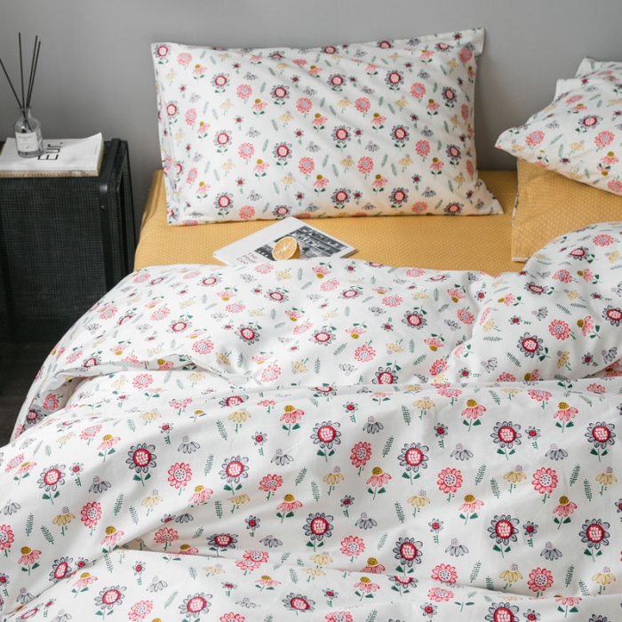 91家纺网 家纺一手货源 找家纺 艾沁家纺 iNS北欧小清新系列碎花全棉四件套 年华