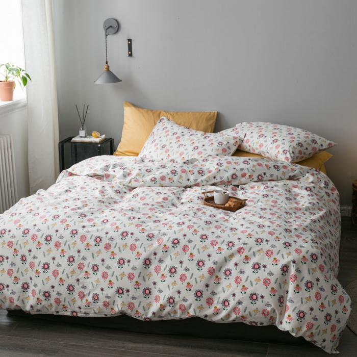 91家纺网 家纺一手货源 找家纺 艾沁家纺 iNS北欧小清新系列碎花全棉四件套 年华