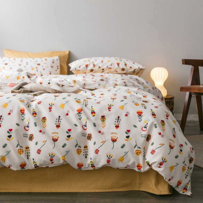 91家纺网 家纺一手货源 找家纺 艾沁家纺 iNS北欧小清新系列碎花全棉四件套 午后时光