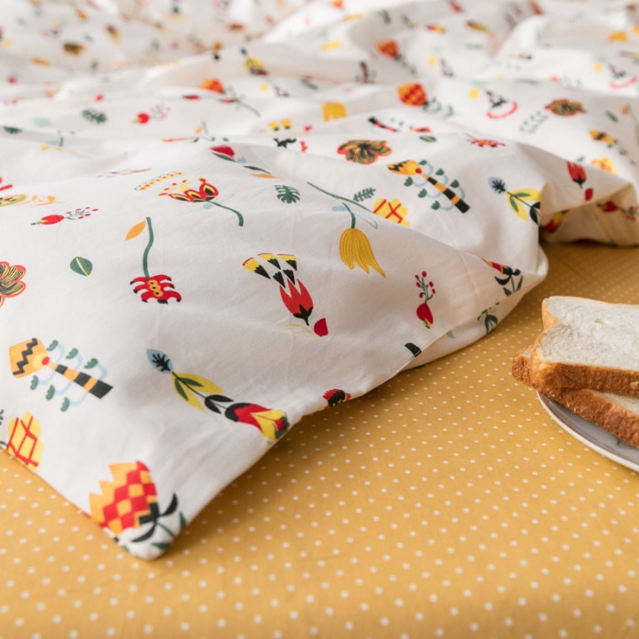 91家纺网 家纺一手货源 找家纺 艾沁家纺 iNS北欧小清新系列碎花全棉四件套 午后时光