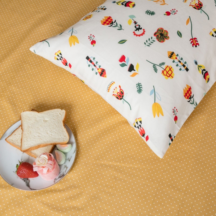 91家纺网 家纺一手货源 找家纺 艾沁家纺 iNS北欧小清新系列碎花全棉四件套 午后时光