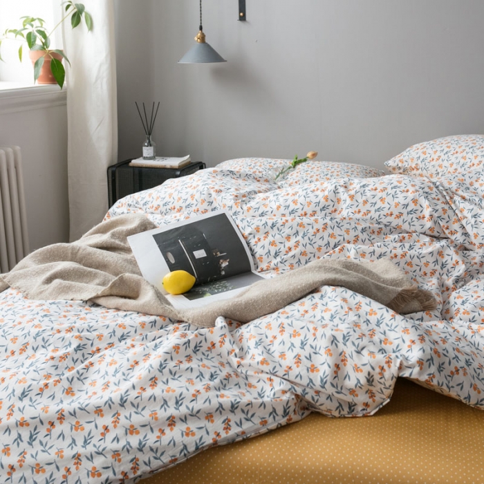 91家纺网 家纺一手货源 找家纺 艾沁家纺 iNS北欧小清新系列碎花全棉四件套 野子