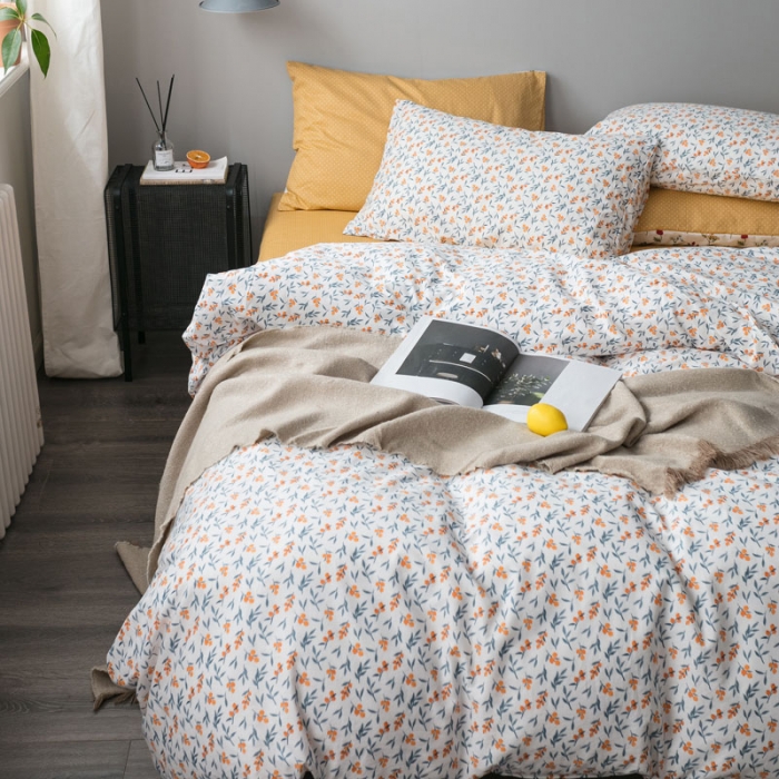 91家纺网 家纺一手货源 找家纺 艾沁家纺 iNS北欧小清新系列碎花全棉四件套 野子