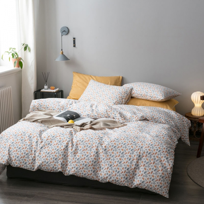 91家纺网 家纺一手货源 找家纺 艾沁家纺 iNS北欧小清新系列碎花全棉四件套 野子