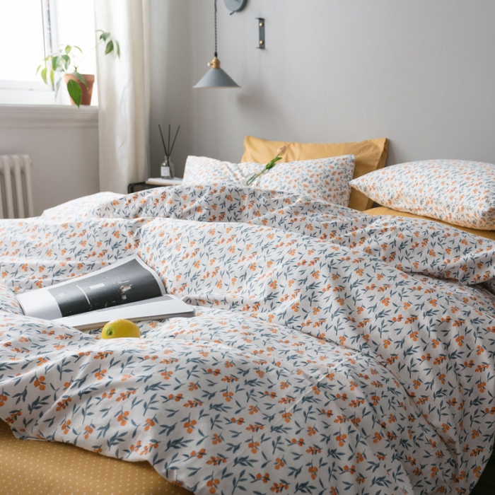 91家纺网 家纺一手货源 找家纺 艾沁家纺 iNS北欧小清新系列碎花全棉四件套 野子