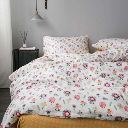 艾沁家纺 iNS北欧小清新系列碎花全棉四件套 年华