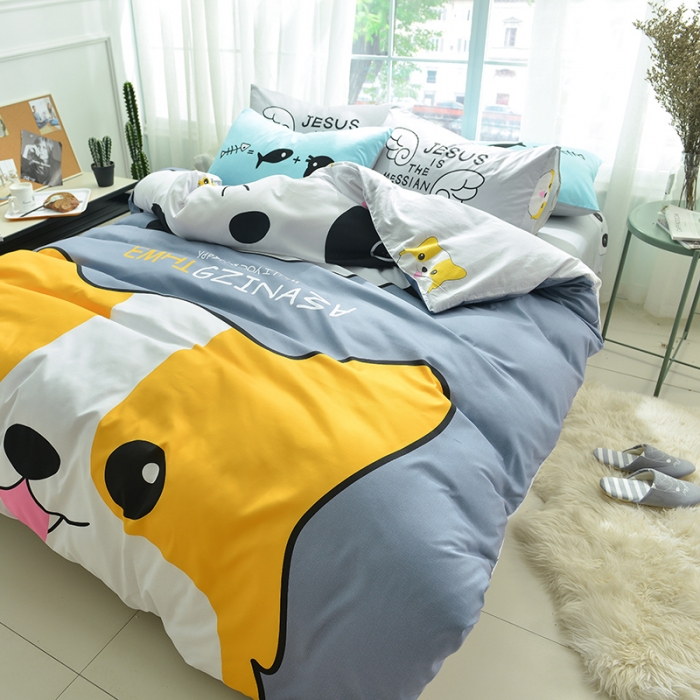 91家纺网 家纺一手货源 找家纺 涵宸家纺 新款全棉平网系列床单款潮酷-犬