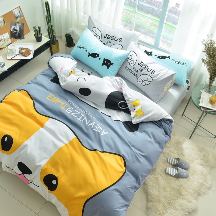 91家纺网 家纺一手货源 找家纺 涵宸家纺 新款全棉平网系列床单款潮酷-犬