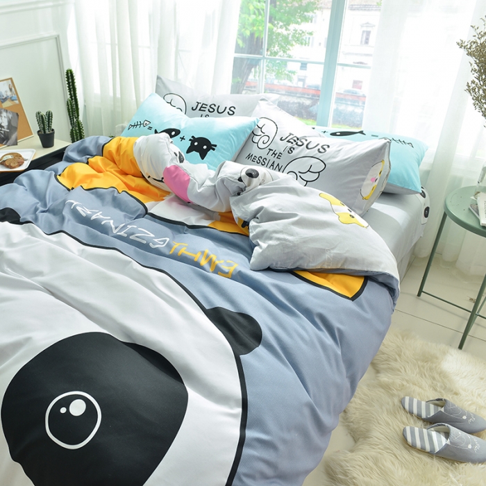 91家纺网 家纺一手货源 找家纺 涵宸家纺 新款全棉平网系列床单款潮酷-熊