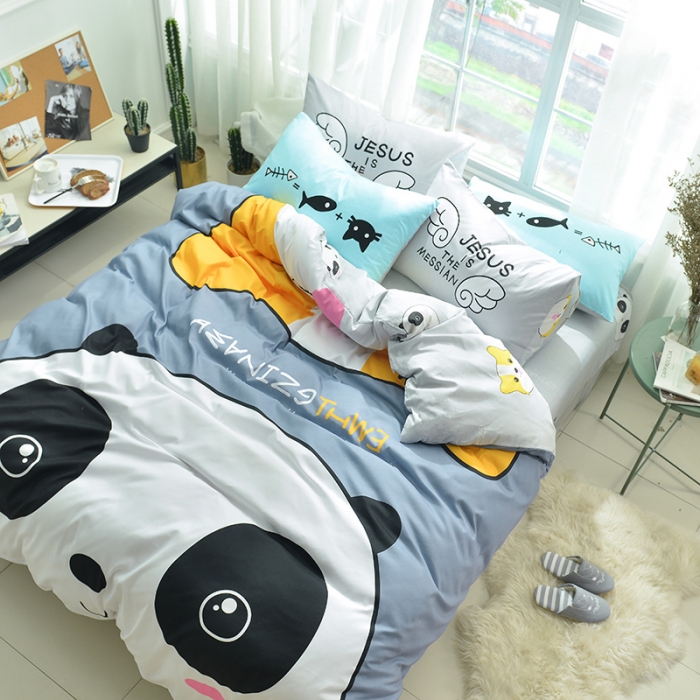 91家纺网 家纺一手货源 找家纺 涵宸家纺 新款全棉平网系列床单款潮酷-熊