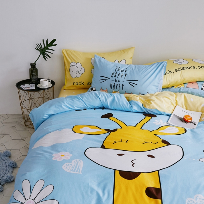 91家纺网 家纺一手货源 找家纺 涵宸家纺 新款全棉平网系列床单款 萌鹿