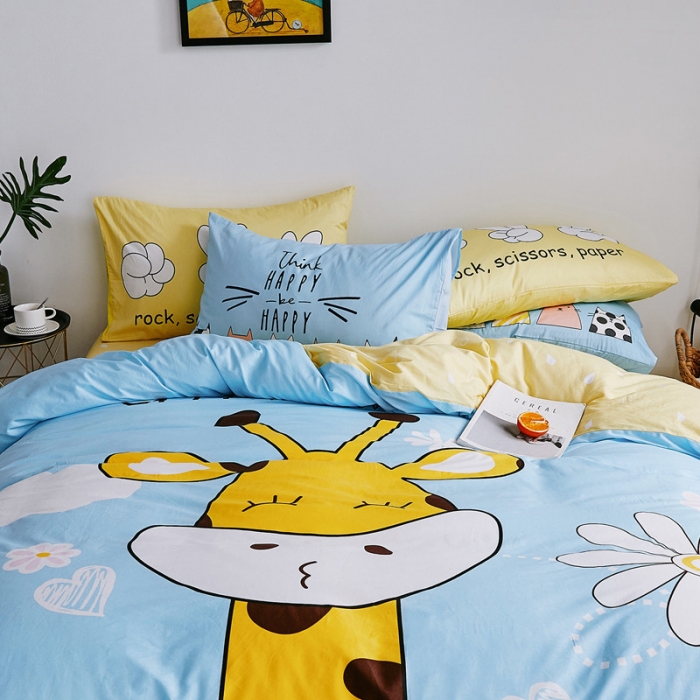 91家纺网 家纺一手货源 找家纺 涵宸家纺 新款全棉平网系列床单款 萌鹿