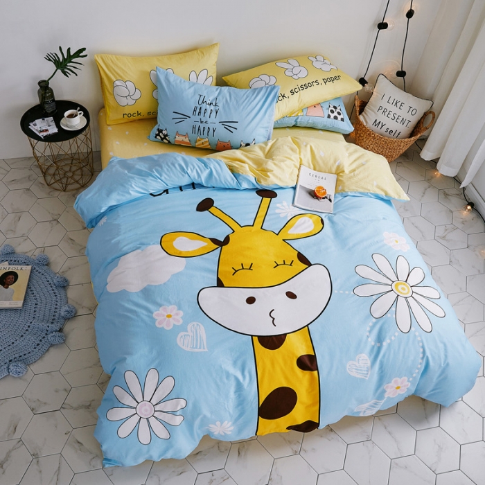 91家纺网 家纺一手货源 找家纺 涵宸家纺 新款全棉平网系列床单款 萌鹿