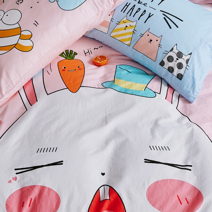 91家纺网 家纺一手货源 找家纺 涵宸家纺 新款全棉平网系列床单款 兔宝宝