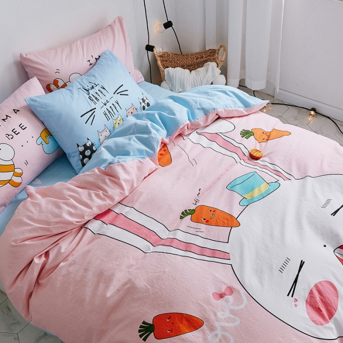 91家纺网 家纺一手货源 找家纺 涵宸家纺 新款全棉平网系列床单款 兔宝宝