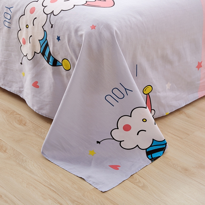 91家纺网 家纺一手货源 找家纺 涵宸家纺 大版全棉平网系列 （多规格）套件床单款 萌萌小像