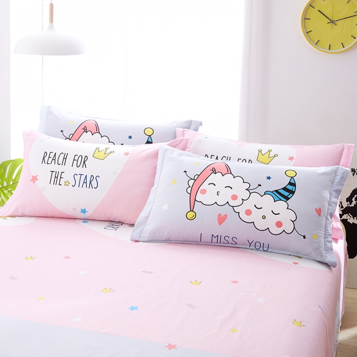 91家纺网 家纺一手货源 找家纺 涵宸家纺 大版全棉平网系列 （多规格）套件床单款 萌萌小像