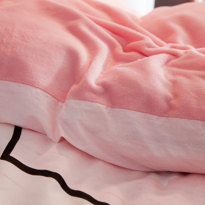 91家纺网 家纺一手货源 找家纺 涵宸家纺 新品绒-A棉大版B法莱绒套件床单款 彩虹熊