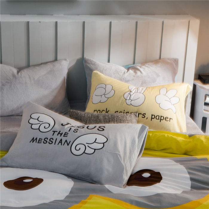 91家纺网 家纺一手货源 找家纺 涵宸家纺 新品绒-A棉大版B法莱绒套件床单款 大眼仔