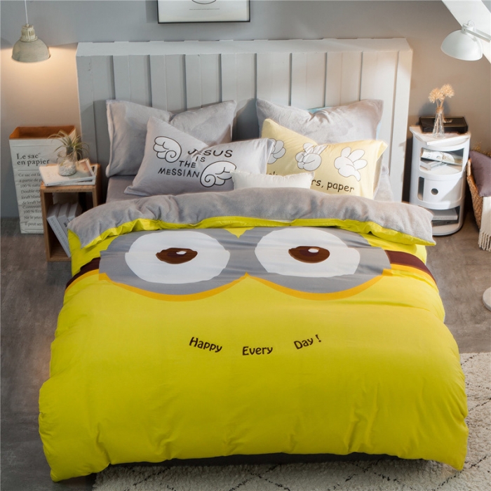 91家纺网 家纺一手货源 找家纺 涵宸家纺 新品绒-A棉大版B法莱绒套件床单款 大眼仔