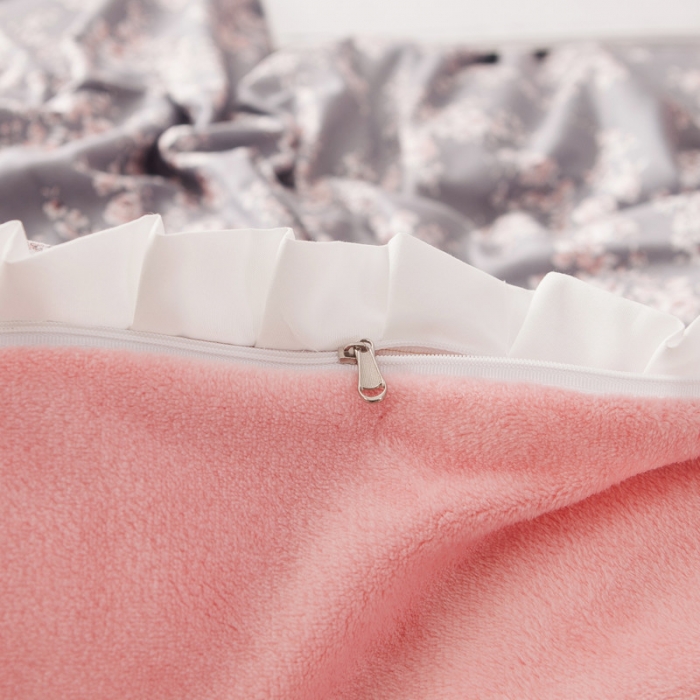 91家纺网 家纺一手货源 找家纺 涵宸家纺 新款绒-A针织磨毛B绒四件套 花瓣