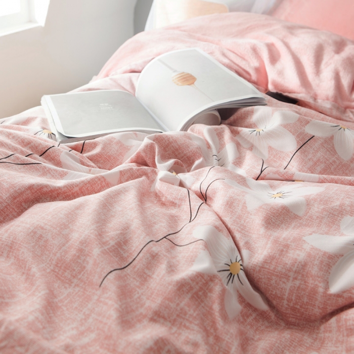 91家纺网 家纺一手货源 找家纺 涵宸家纺 新款绒-A针织磨毛B绒四件套 花开半夏